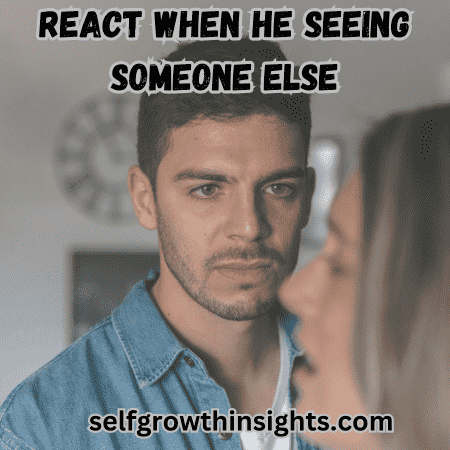 A person with a surprised or shocked expression upon discovering their partner seeing someone else.